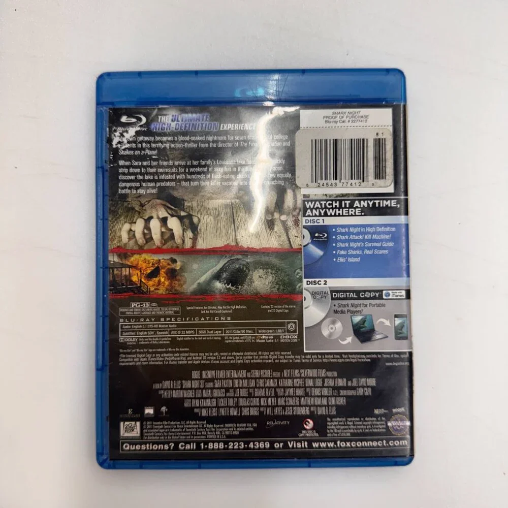 Shark Night [DVD] Disc Tested, Working - Picture 2 of 3
